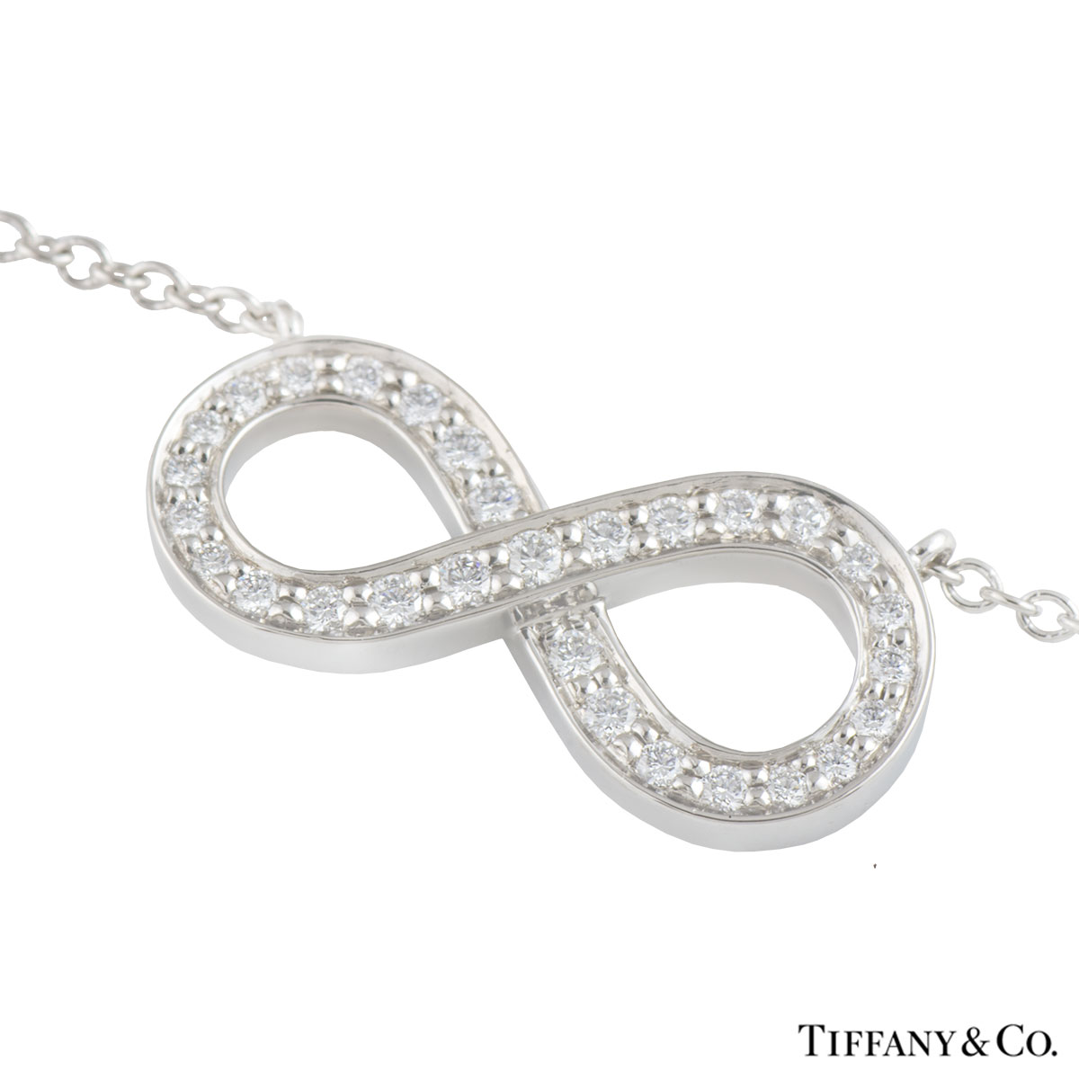 Tiffany & Co. Infinity Platinum Diamond Charm Bracelet Tiffany